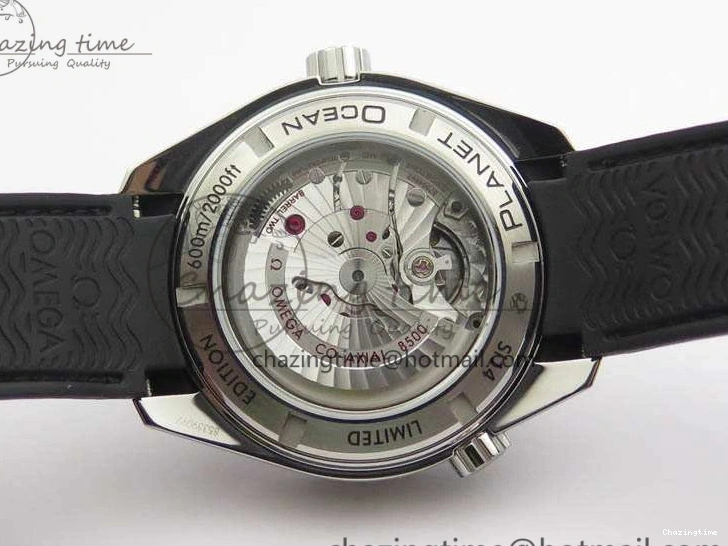 0119 Planet Ocean Pro Ceramic Bezel 45mm 1:1 OMF Best Edition On Rubber Strap A8500 (Black Balance Wheel) MoistureWicking 8136